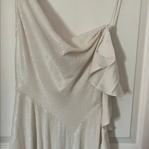 BHLDN sleeveless cowl neck sequin chiffon mix maxi dress